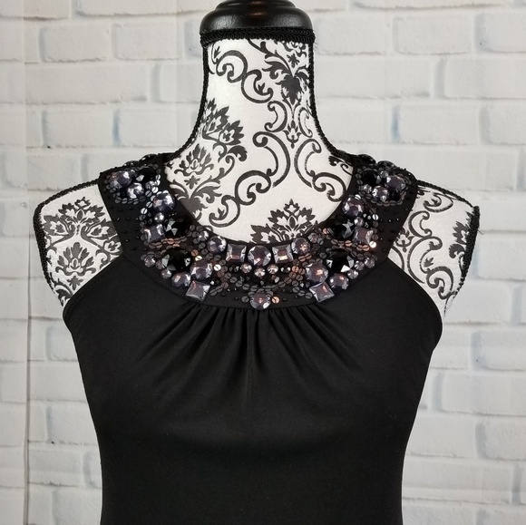 Express women's xs beaded sleeveless top - Picture 2 of 8